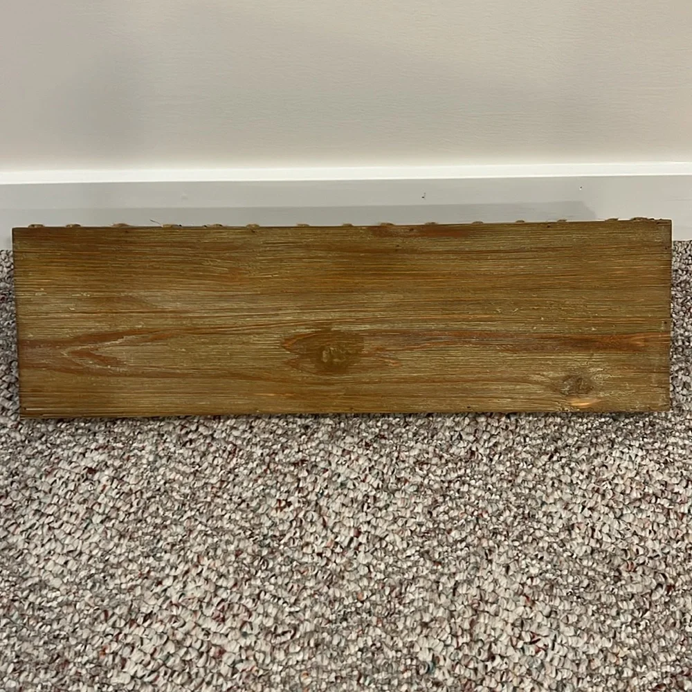 Wood, Metal & Twine Shelf 22”Wx7.5”Hx6.5”D
